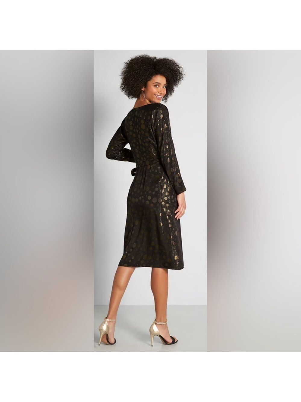 ModCloth Golden Record Party true wrap dress - size medium - nwt - Picture 4 of 12